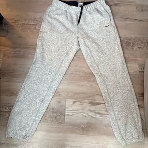 Nike Pants Mens medium Gray Fleece Zippered Cuffs Athletic Drawstring Joggers